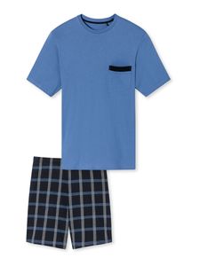 Schiesser Shorty leichter Schlafanzug Comfort Nightwear atlantikblau 52