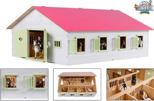 Detská hračka Globe Konská stajňa so 7 boxmi 1:24 ružová 610189