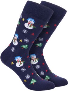 BRUBAKER Weihnachtssocken für Damen und Herren - Weihnachtsmotiv Schneemänner - Baumwolle Socken Weihnachten