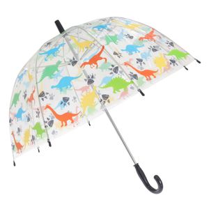 X-Brella Kinder Regenschirm mit Dinosaurier-Design, Transparent UM325 (Kinder) (Bunt)