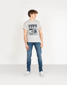 Pepe Jeans T-shirt "Alexis" - PM507724 | Alexis - Szary- Rozmiar: M(EU)