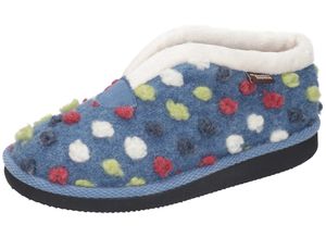 Manitu Damen Hausschuh Slipper Schlupfschuh 340010, Größe:37 EU, Farbe:Blau