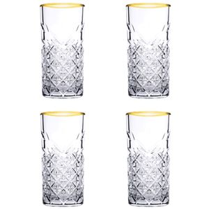 Pasabahce Timeless Golden Touch 4tlg Trinkglas Glas Tumbler 450ml 52800