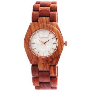 Excellanc Damen Uhr Holz Gliederarmband 1800192-002 Holzuhr rotbraun
