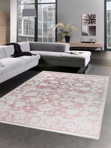Orientteppich Wohnzimmerteppich Barock Vintage Rosa mit Fransen Größe - 120x170 cm
