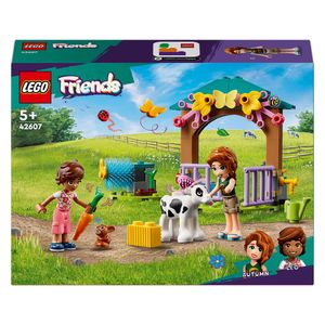 LEGO Friends Autumns Kälbchenstall, Bauernhof-Spielzeug mit Tieren für Kinder, kleines Set mit 2 Figuren, Hase und Kuh-Figur, Geschenk für 5-jährige Mädchen und Jungen 42607