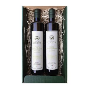 Oleum Comitis - Extra panenský olivový olej 100% italský - Dárkové balení se 2 lahvemi po 500 ml