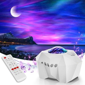 LED Sternenhimmel Projektor Aurora Lampe Bluetooth Musikspieler Nachtlicht mit Fernbedienung