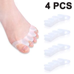 Zehenspreizer zur Korrektur der Zehen – 4er-Pack Silikon-Zehenspreizer für Füße von Männern und Frauen Weiß