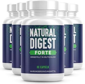 Natural Digest Forte 5x 60 Kapseln, natürliches Nahrungsergänzungsmittel für den Darm - Sehr gute Verträglichkeit