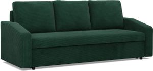 Sofa 3-Sitzer  mit Schlaffunktion,  Cord - Dunkelgrün