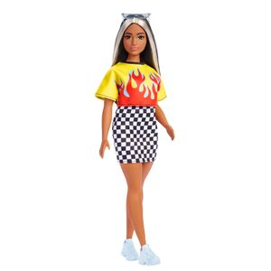 Barbie Fashionistas Puppe (Flamin Top + Checkered Skirt)