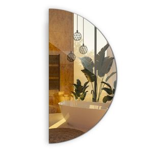 Badspiegel Rahmenloser - Mirror Halbkreisförmige - Spiegel - Wandspiegel Badezimmerspiegel – Halbkreis Ø70 cm (1/2)