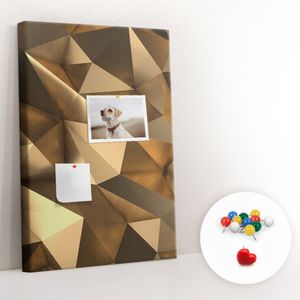 Pinwand Korkplatte Tafel ohne Rahmen - Lehrmittel Kinderspiel - 40x60 cm - 100 Stk. Farbig-Pinnadeln - 3D abstrakt
