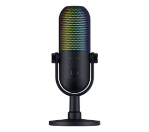 Razer Seiren V3 Chroma Tischmikrofon Kondensatorkapsel ap-to-Mute-Sensor, Farbe:Schwarz