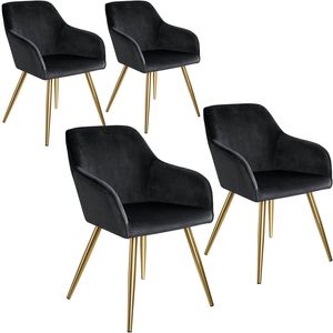 4er Set Stuhl Marilyn gepolstert, in Samtoptik 58 x 62 x 82 cm