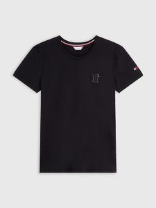 Tommy Hilfiger Damen Performance Strass T-Shirt BLACK FS 2023, Größe:L