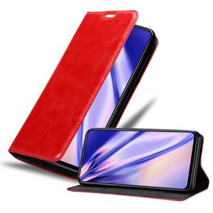 Cadorabo Hülle für Xiaomi RedMi NOTE 9 PRO / NOTE 9S Schutz Hülle in Rot Handyhülle Etui Case Cover Magnetverschluss