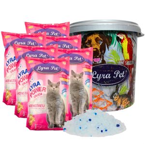 6 x 5 Liter Lyra Pet® Lyra Power®  Silica Silikat Katzenstreu in 30 L Tonne