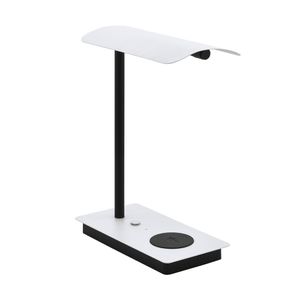 Eglo Led Tischleuchte Arenza, weiß, schwarz, dimmbar, mit Smartphone Ladefunktion