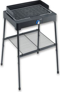 Standgrill mit Grillplatte SEVERIN PG 8568 Fläche 45 x 26 cm intuitiv bedienbar PG 8568 aus Edelstahl, schwarz Elektrogrill Tischgrill Standgrill Grill Barbecue Grill