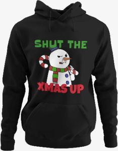 Pánska mikina s kapucňou Shut the Xmas výroky Claus Chrismas Vianoce Funny Funny výroky Fuck You Father Christmas výroky