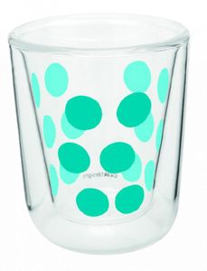espressoglas Dot Dot doppelwandig 75 ml Glas Aqua