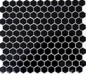 Mosani MOS11A-0302_f, Mosaik, Keramik, Schwarz, Indoor, Rechteck, 260 mm