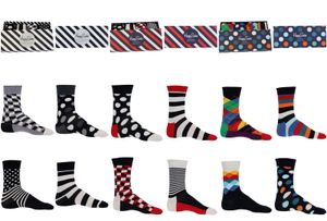 Happy Socks Herren 4 Pack Muster Socken Geschenkbox, Mehrfarbig One Size