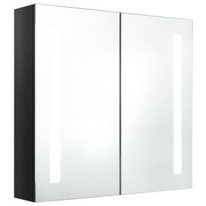 vidaXL LED-Spiegelschrank fürs Bad Glänzend Schwarz 62x14x60 cm