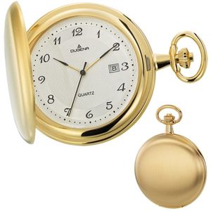 Dugena Taschenuhr mit Kette 4460302-1 Savonette vergoldet