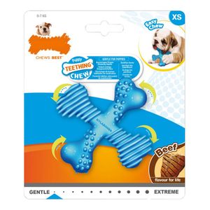 Beißring für Hunde Nylabone Kreuz Nylon Rindfleisch Welpen