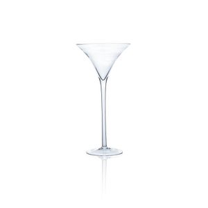 XXL Martiniglas, Bodenvase auf Fuß H. 50cm D. 25cm transparent rund Sandra Rich
