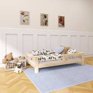 NeedSleep Kinderbett mit Rausfallschutz Juniorbett Jugendbett mit Lattenrost aus Holz, 90x200 cm