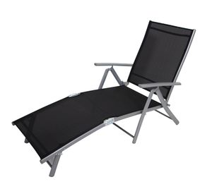 DEGAMO Sonnenliege Poolliege Liegestuhl ACAPULCO, Stahl / Aluminium + Kunstgewebe schwarz, klappbar