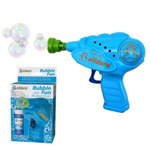alldoro 60624 - Seifenblasenpistole für Kinder, funktioniert ohne Batterien, inkl. 60 ml Seifenblasenflüssigkeit, 2-fach sortiert