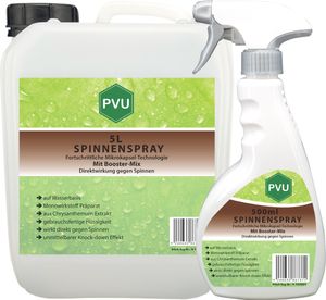 PVU 5L + 500ml Anti Spinnenspray, Spinnenmittel, gegen Spinnen, mit Booster-Mix, Spinnen Abwehr, Spinnen Vernichter Ex frei Gift, Insektenschutz Innen und Außen