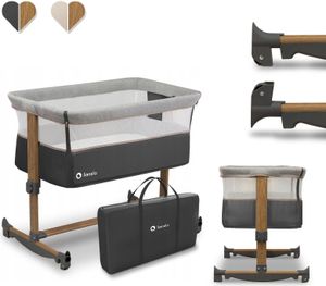 Lionelo Leonie 3v1 Cot Detská postieľka Kolíska s prístelkou Matrac Grey