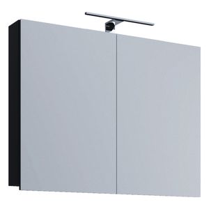 VCM Badspiegel Wandspiegel Hängespiegel Spiegelschrank Badezimmer Badinos 40 x 60 cm Schwarz