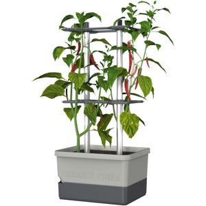 Gusta Garden CHARLY CHILY Standard samozavlažovací truhlík, světle šedý, rozměry 34,5×27,5×68,7 cm