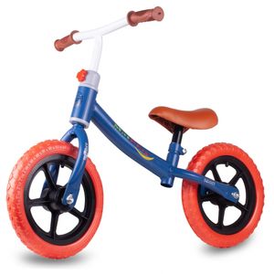 Detský balančný bicykel MalPlay s 12" kolesami EVA, výškovo nastaviteľný balančný bicykel do 35 kg, detský balančný bicykel pre deti 80-108 cm, nastaviteľné sedlo a riadidlá, tmavomodrý