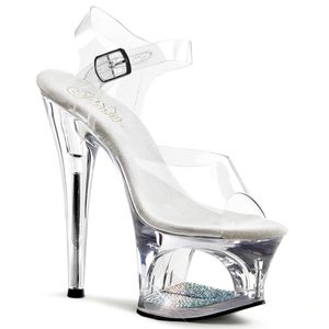 MOON-708DM Damen Sandale von Pleaser, Transparent EU 39, US 9