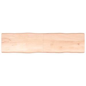 [Home] Tischplatte 200x50x6 cm Massivholz Eiche Unbehandelt Baumkante , Neue Mode 2024 im häuslichen Leben