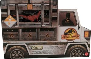 Mattel GWP72 Jurassic World Dominion Sada 5 minifigurek Carnotaurus a 3 minidinosauři 1 hrací figurka Masožravec Býložravec Dinosaurus Primeval Monster Surprise Pack Hrací sada