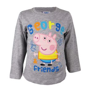 Peppa Wutz George Jungen Kinder langarm T-Shirt – Grau / 116