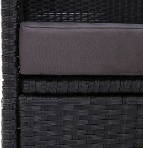 vidaXL Outdoor-Sofabett mit Dach Poly-Rattan Schwarz