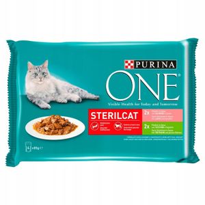 Purina One Steriles Katzennassfutter Flavour Mix 4X 85G