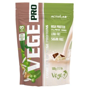 Activlab Vege Pro 500g, Sojaproteinisolat, Erbsenprotein, Reisprotein, Hanfprotein - Banane mit Schokolade