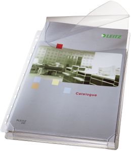 LEITZ Maxi-Prospekthüllen mit Klappe, bis zu 200 Seiten Inhalt, 5 Stk.