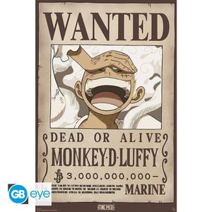 One Piece Poster Wanted Luffy Wano 91,5 x 61 cm